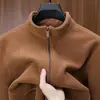 Suéter tipo cárdigan de lana para hombre, chaqueta informal cálida y gruesa con forro polar para otoño e invierno.