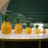 Artesanía de Cristal Amarillo Cristal Artesanal Piña Sala de Estar Gabinete de Vino Adorno que Mejora la Fortuna Piña Regalo Hogar Piña de Cristal Creativa