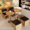 Loja de Chá com Leite Estilo Coreano Mesas e Cadeiras com Tema Oceânico Refeição Leve Simples Sobremesa Padaria Quiosque Café Conjunto de Mesa e Cadeiras para Lazer