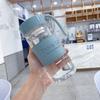 Vidrio con asa Japonés literario pequeño fresco portátil transparente con juego de tazas casual personalidad simple oficina vaso de agua