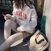 Sudadera con capucha estilo coreano ins estilo perezoso blanca gris para mujer primavera otoño estudiantes super bonita top de calle chaqueta