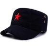 Gorra militar vintage nostálgica con estrella roja de cinco puntas, de algodón puro, plana, con lengüeta de pato para hombre.