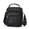 Bolsa Masculina Personalizada Tendência Ombro Único Grande Capacidade Transversal Couro Genuíno Camada Superior Couro Bovino Casual Negócios Vertical Quadrada