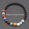 Serie Planeta Transfronterizo Pulsera de Piedra Natural Pulsera de los Ocho Planetas Cadena Elástica Joyería con Cuentas Accesorios de Regalo