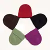 Gorro de Tricô Liso para Outono e Inverno para Homens e Mulheres Lã Quente Simples Versátil Chapéu para Clima Frio Estilo Básico Chapéu Liso