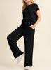 2026 Nuevo Conjunto de Pantalones Casuales de Color Sólido con Cordón Corto de Moda Primavera y Verano Europeo y Americano de Amazon para Mujer
