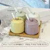 Potes de tempero de cozinha de alta qualidade, incluindo potes de sal e açúcar, potes de cerâmica com tampas e garrafas de tempero domésticas para óleo de pimenta e vinagre