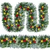 Guirnalda de frutos rojos navideña 180cm/ 2.7m densa decoración roja guirnalda para puerta Amazon PVC denso