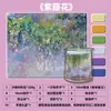 Vela de Pintura con Arena Paisaje Creativo Taza de Pintura al Óleo Cera Hecho a Mano Arena de Colores Flor de Hielo Cera DIY Herramienta de Aromaterapia sin Llama Paquete de Materiales