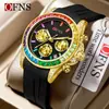 Reloj de Hombre Ofns Transfronterizo Multifunción Cronógrafo Luminoso de Cuarzo 30m Resistente al Agua Seis Manecillas Reloj de Negocios con Calendario para Mujer