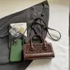 Bolsa Pequeña Popular con Estampado de Leopardo para Otoño e Invierno, Nueva Temporada para Mujer, Mini Bolso Cuadrado Pequeño de Mano, Bolso de Hombro Cruzado con Textura Retro