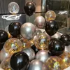 Balão de metal transfronteiriço de 12 polegadas conjunto de balões com lantejoulas decoração de festa de aniversário arranjo de casamento suprimentos de casamento atacado