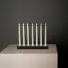 Portavelas Largo de 7 Agujeros Transfronterizo Velas para el Hogar Estilo Simple Plástico Negro Bronce Estilo Europeo Portavelas