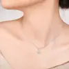 Nuevo Producto de Verano de Tonglin Collar con Colgante de Estrella Girasol de Plata de Ley 925 Cadena de Clavícula de Flor de Lujo Ligero Cadena de Cuello de Flor de Ciruelo