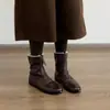 Botines Cálidos de Forro Polar Retro de Nicho para Mujer, Nuevo Estilo Invierno 2026, Botas de Nieve de Punta Cuadrada de Doble Uso, Botas Simples con Cremallera