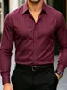 Camisa de Manga Larga Rayada Casual de Negocios para Hombre Nueva Camisa Elástica en Cuatro Direcciones