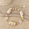 Dulce temperamento lindo diseño de nicho pulsera de cristal brillante perla cristal joyería de piedra natural de moda versátil