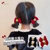 Nueva horquilla para el pelo con lazo de terciopelo para niña, horquilla retro con forma de amor, tocado de cuerda para el pelo