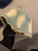 Nuevo Sombrero de Pescador de Mezclilla Lavada Estilo Vintage Coreano 2024 para Mujer, Talla Grande de Cabeza, Sombrero de Cubo de Ala Corta de Gama Alta
