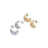 Lele Joias Atacado Transfronteiriço Europeu e Americano Simples Feminino Ouro 18K Aço Inoxidável Brincos Luxo Leve Tendência Moda Acessórios de Orelha