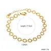 Pulsera Popular Transfronteriza de Acero Inoxidable, Estilo Ins Cadena Gruesa Metálica Europea y Americana Pulsera Chapada en Oro de 18K Joyería, Venta Directa del Fabricante