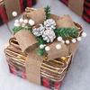 Caixa de presente de veado de ferro forjado de Natal, saco de presente, ornamentos decorativos, alce de ferro forjado, cena de boneco de neve, decoração de carrinho de veado