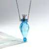 Collar con Colgante de Botella de Aceite Esencial de Vidrio Transparente en Forma de Corazón, Colgante de Botella de Fragancia, Collar Sencillo de Acero de Titanio, Regalo para Amigos y Parejas