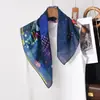 Pañuelo Cuadrado de Algodón Estilo Pintura al Óleo con Estampado de Arte Vintage, Pañuelo de Seda Decorativo Suave y Versátil, Nuevo Pañuelo de Cuello de Moda para Mujer
