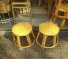 Banqueta Redonda de Rattan Tecido Artesanal de Yunnan Banqueta Baixa Banqueta Redonda para Dançar Banqueta de Bambu Casa Bebendo Chá Banqueta Alta