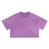 Camiseta Cropped Curta Ins Transfronteiriça para Mulheres Marca Tendência Vintage Lavada Floco de Neve Algodão Puro 240g Menina Apimentada Camiseta Crop Top Tamanho Plus Verão