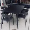 Juego de Plástico para Reuniones de Ocio al Aire Libre con Mesa Redonda Pequeña y Sillas para Balcón, Popular en Cafeterías de Té de Leche de Moda, Mesa de Comedor Simple para Uso al Aire Libre
