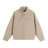 Chaqueta de Cuero PU para Hombre Enbu Primavera y Otoño, Chaqueta Casual Retro para Motociclista de Color Sólido Resistente al Viento Elegante