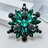 Nova Broche de Vidro de Cristal Estilo Moda Europeia e Americana, Broche de Strass em Liga, Alfinete de Acessórios para Roupas Pronto