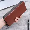 Carteira com Zíper Longo Bolsa de Mão Moda Masculina Carteira de Grande Capacidade Bolsa Clutch Multi-Cartões Bolsa para Celular