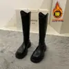 Botas altas hasta la rodilla para mujer, nuevo estilo otoño e invierno 2026, que aumentan la altura, con suela gruesa, tipo Dr. Martens con forro de felpa, botas largas, botas de montar de tubo alto