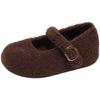 Zapatos Mary Jane con Plataforma Interior de Piel para Abrigo de Invierno para Mujer Nuevos Zapatos de Lana Estilo Coreano para Mujer Zapatos de Algodón Cálidos con Forro de Lana