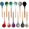 12 peças de utensílios de cozinha de silicone antiaderente panela de silicone pá espátula de silicone de grau alimentício doméstico colher de sopa terno em estoque atacado