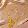 Medio Oriente Transfronterizo Novia Collar de Flores Único Pendientes para Mujer Traje Conjunto de Boda Lujo Ligero Cadena Cobre Chapado en Oro Joyería al por Mayor