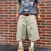 Shorts Casuais de Trabalho da Marca Trendy Scoundrel de Rua Americano com Múltiplos Bolsos para Homens Verão Soltos de Comprimento Médio Calças Trendy de Cinco Pontos