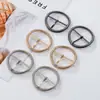 Fivela Redonda de Metal com Pérola para Lenço no Atacado, Fivela Estilosa para Lenço de Seda, Botão de Canto para Barra de Camiseta