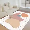 Tapete Simples de Veludo Cristal para Mesa de Centro para Uso Doméstico, Carpete Moderno para Sala de Estar, Sensação de Luxo Leve de Alta Qualidade, Tapete de Quarto ao Lado da Cama com Design Linear