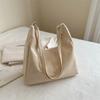 Bolsa Tote Feminina Casual de Ombro Axilar Nova Primavera Retrô Commuter 2024 Nova Moda Grande Capacidade Cor Sólida