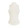 Conjunto de dos piezas para mujer estilo chica picante, top sin mangas sexy de cuello alto que realza la figura y cárdigan de manga larga, top de primavera puro y ajustado