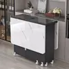 [Venda quente] Mesa de jantar dobrável para uso doméstico pequeno, simples, multifuncional, retangular móvel, mesa de jantar pequena para alugar uma casa