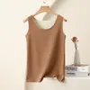 Colete térmico de veludo alemão feminino novo outono e inverno com forro de lã AB, justo, sem mangas, base, top de alça