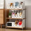 Caja de almacenamiento estilo japonés para suministros de cocina, organizador de condimentos, caja organizadora de gran capacidad para artículos varios, bocadillos y bebidas