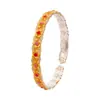 Pulseira de Prata Esterlina S9999 com Flores de Esmalte Dourado para Mulheres, Pulseira de Prata Pura, Estilo Antigo, Nova Chinoiserie, Presente para Amante