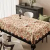 Mantel Floral Retro Americano Impermeable a Prueba de Aceite a Prueba de Quemaduras Sin Lavar Estilo Pastoral Uso en el Hogar Resistente a la Suciedad Mantel Rectangular para Mesa de Comedor