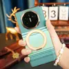 Adecuado para Funda de Teléfono Móvil Huawei Matex5, Patrón Sol Nunca Se Pone, Anillo Magnético con Borde Dorado, Soporte Giratorio, Funda Anticaídas de Doble Eje