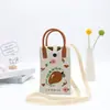 Bolsa Carteiro Feminina Bolsa de Mão Desenho Animado Nova Bolsa de Celular de Tricô Fofa Versátil Moda Mini Bolsa Bolsa de Ombro